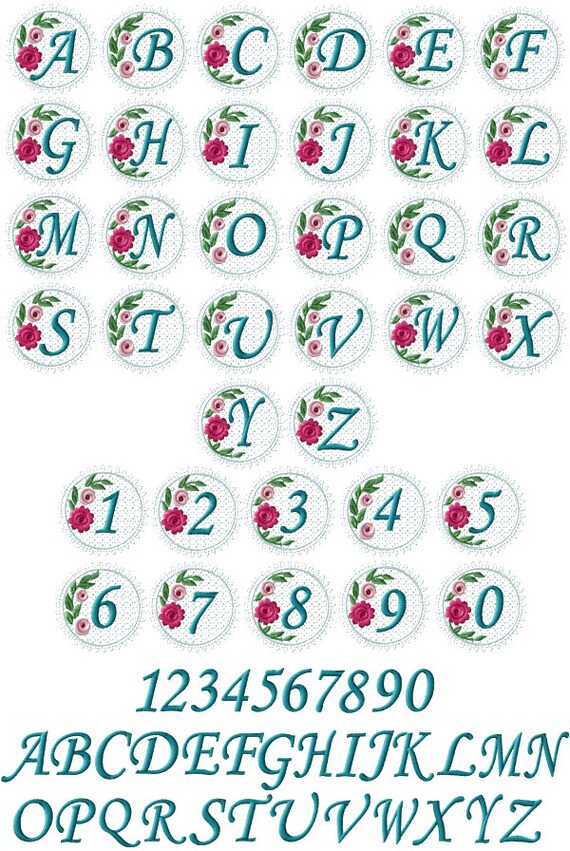 Lacy Roses Monogram Machine Embroidery 72 Designs (back