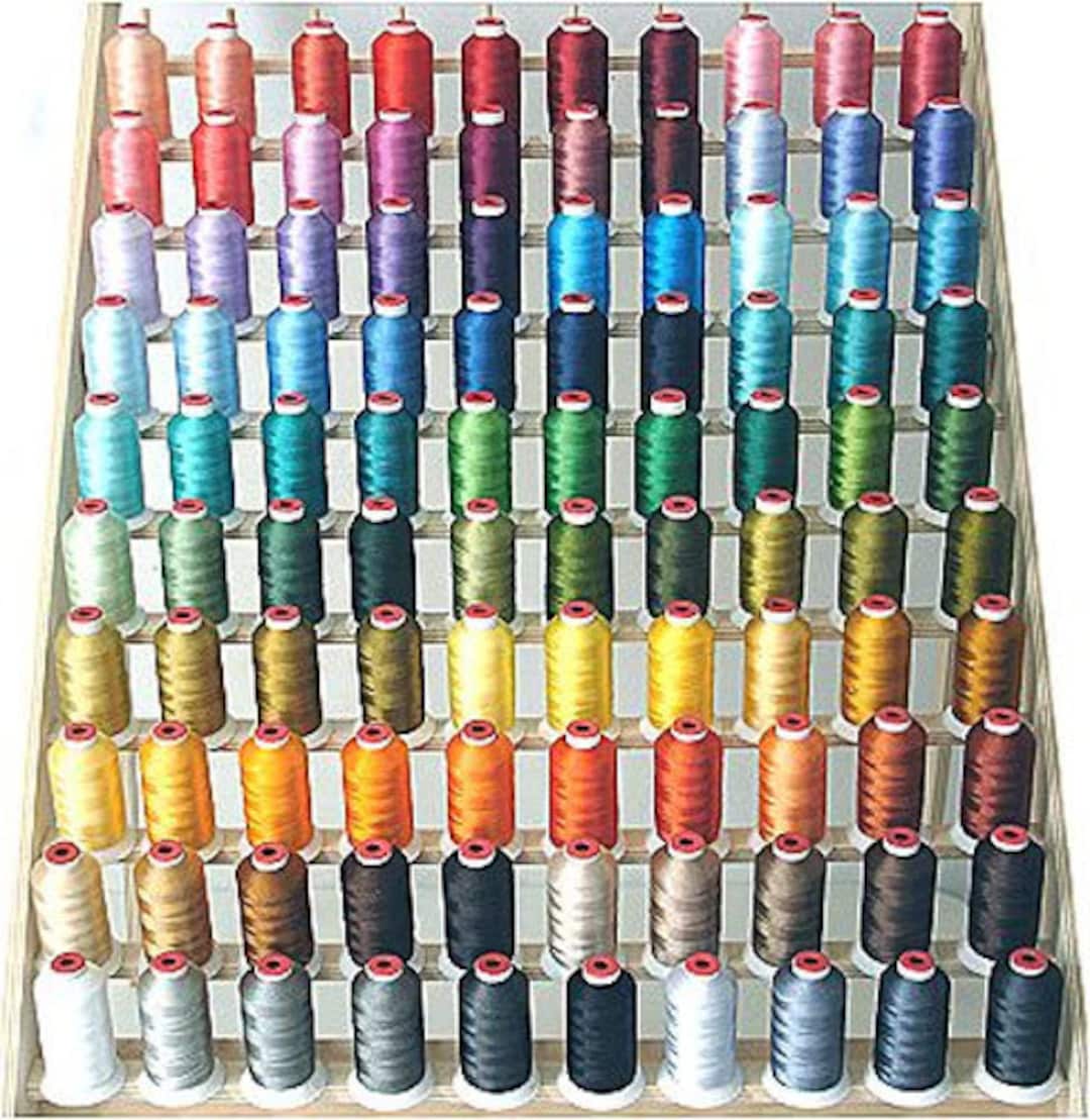 100 Rayon Machine Embroidery Thread - 100 Colors of 1100y/1000m Spools ...