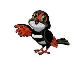 Halloween Bird Machine Embroidery Design - 5 x 7-inch hoop, CD-087