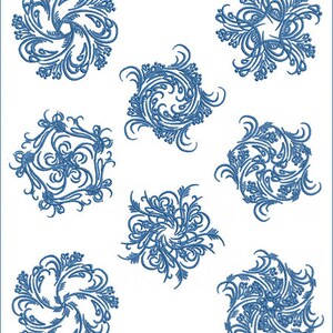 Stylish Snowflakes 8 Machine Embroidery Designs for 4&quot;x4&quot; hoop  D2130
