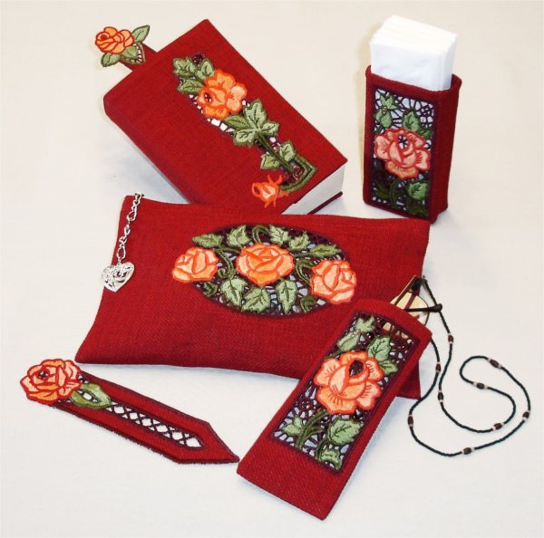 ABC Embroidery Designs 5 Rose Lace for Lady Free Standing Lace for 5x7