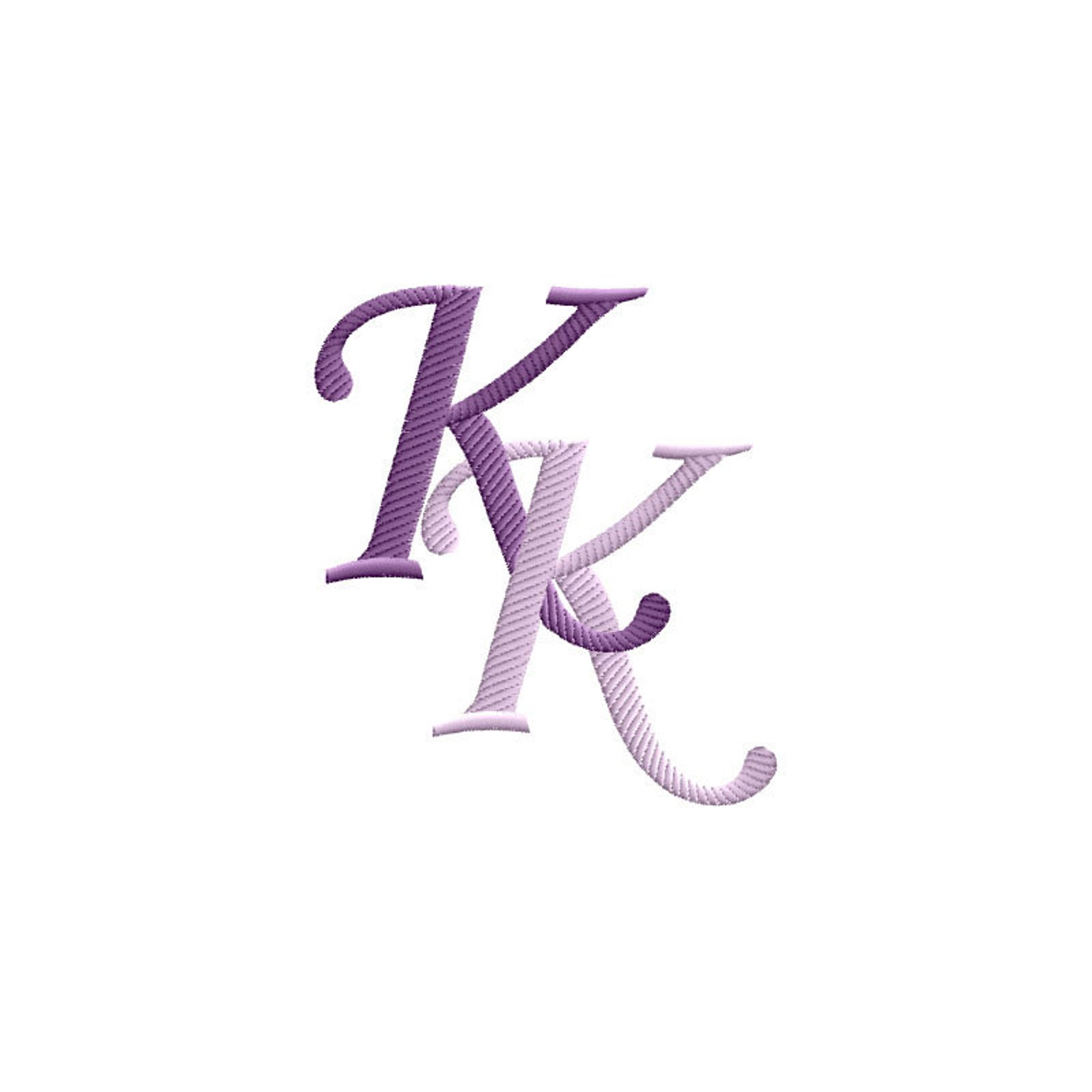 K and K 4 Twoletter Monogram Machine Embroidery Design in 5 Etsy