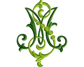 M and S #1 Two-Letter Monogram Combination  Machine  Embroidery Design in 4 Sizes - for 4" x 4" and 5"x 7"  hoops