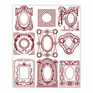 Victorian Frames 9 Machine Embroidery Designs for 5&quot;x7&quot; hoop  D2178