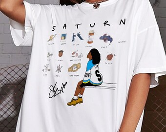 SZA Saturn Unisex T-shirt White 2024 New Release, Music Fan Tee, Saturn Single, LANA album