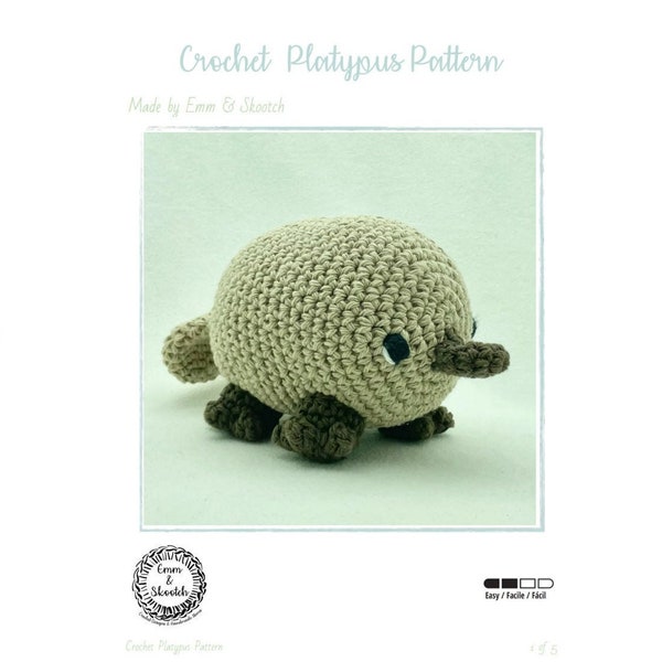 Crochet Platypus Pattern, Amigurumi Platypus Pattern, Stuffed Toy, DIY Platypus Plush, PDF Digital Download Crochet Pattern