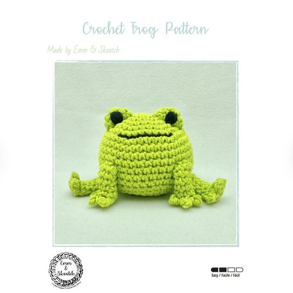 Crochet Frog Pattern, Amigurumi Frog Pattern, Stuffed Toy, DIY Frog Plush, PDF Digital Download Crochet Pattern