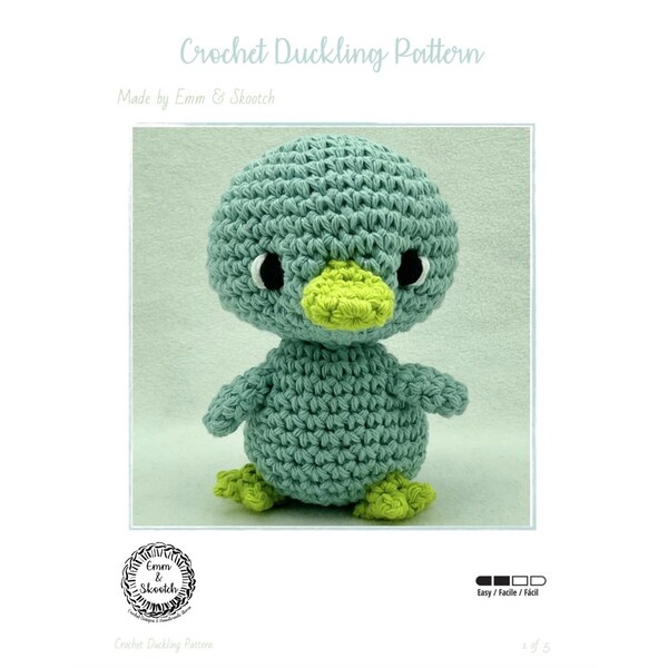 Crochet Duckling Pattern, Amigurumi Duckling Pattern, Stuffed Toy, DIY Duckling Plush, PDF Digital Download Crochet Pattern, duck plushie