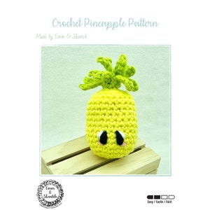 Crochet Pineapple Pattern, Amigurmi Pineapple Plushie, DIY Crochet Fruit, Stuffed Pineapple Plush, Easy Level PDF Crochet Pattern