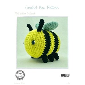 Bumble Bee Crochet Pattern, Crochet a Bee, Amigurumi Bee, Garden Theme Nursery, DIY Stuffed Bee, PDF Pattern, handmade gift