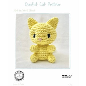 Kitty crochet pattern, amigurumi crochet cat pattern, handmade cat, PDF download, DIY cat plush, crochet kitten, amigurumi kitten