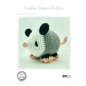 Crochet Possum Pattern, Amigurumi Possum Pattern, Stuffed Toy, DIY Possum Plush, PDF Digital Download Crochet Pattern image 1