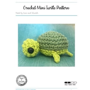 Crochet mini turtle Pattern, Amigurumi sea turtle pattern, stuffed turtle toy, ocean themed nursery, PDF pattern, DIY stuffed turtle toy