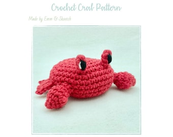 Padrão de amigurumi de caranguejo em crochê: bicho de pelúcia faça você mesmo (padrão em PDF)