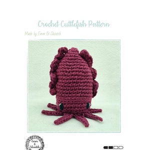 Crochet Cuttlefish pattern, amigurumi squid plush, ocean themed nursery, sea creature, gift under, digital download, DIY cuttlefish kids toy