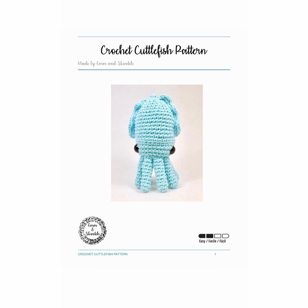 Crochet Cuttlefish Pattern, Amigurumi Squid Plush, Ocean Themed Nursery ...