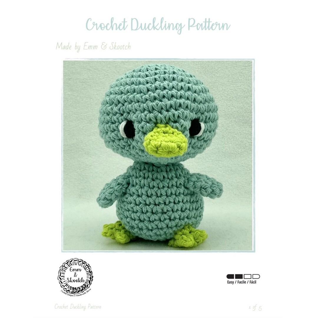 Crochet Duckling Pattern, Amigurumi Duckling Pattern, Stuffed Toy, DIY