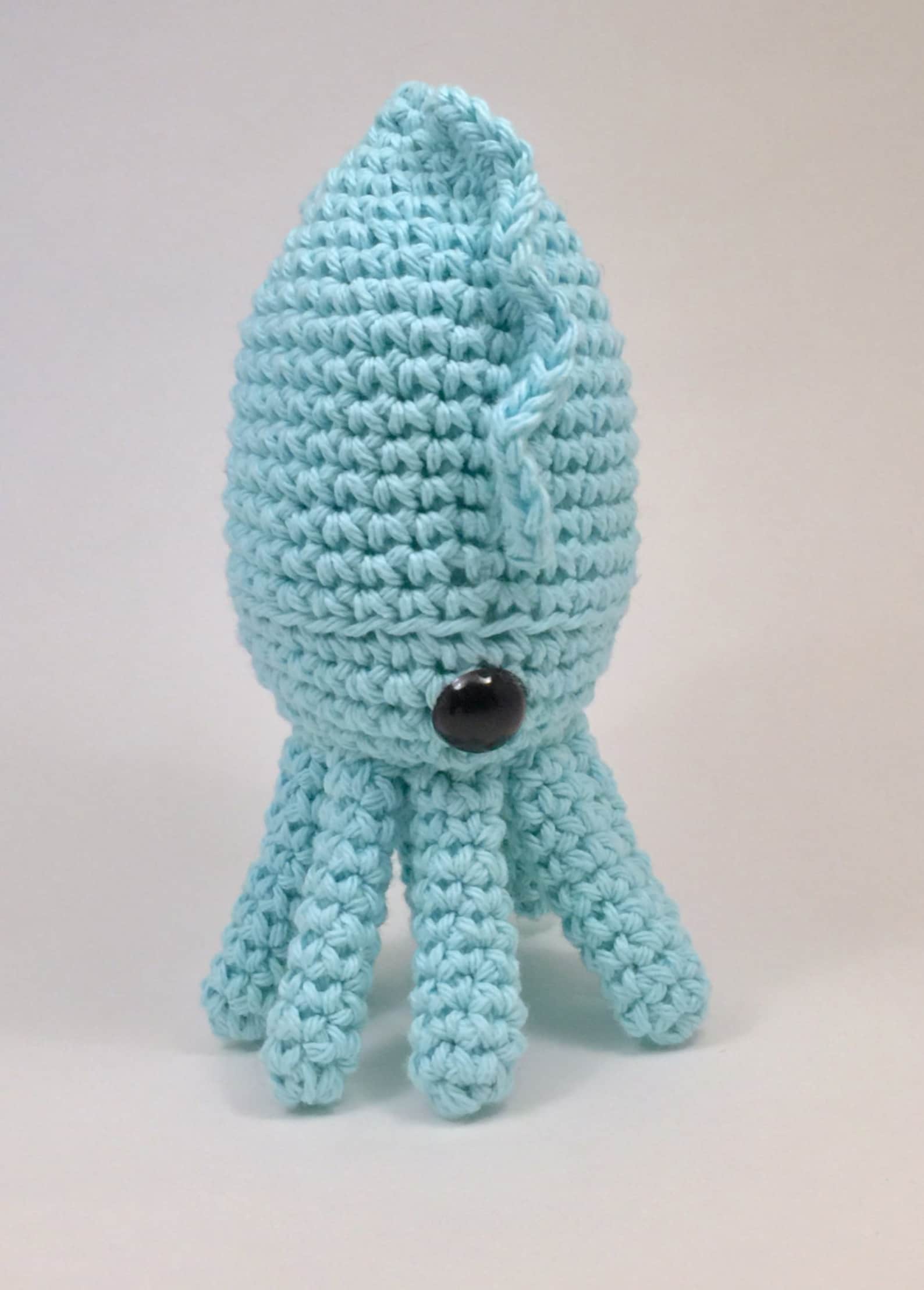Crochet Cuttlefish Pattern, Amigurumi Squid Plush, Ocean Themed Nursery