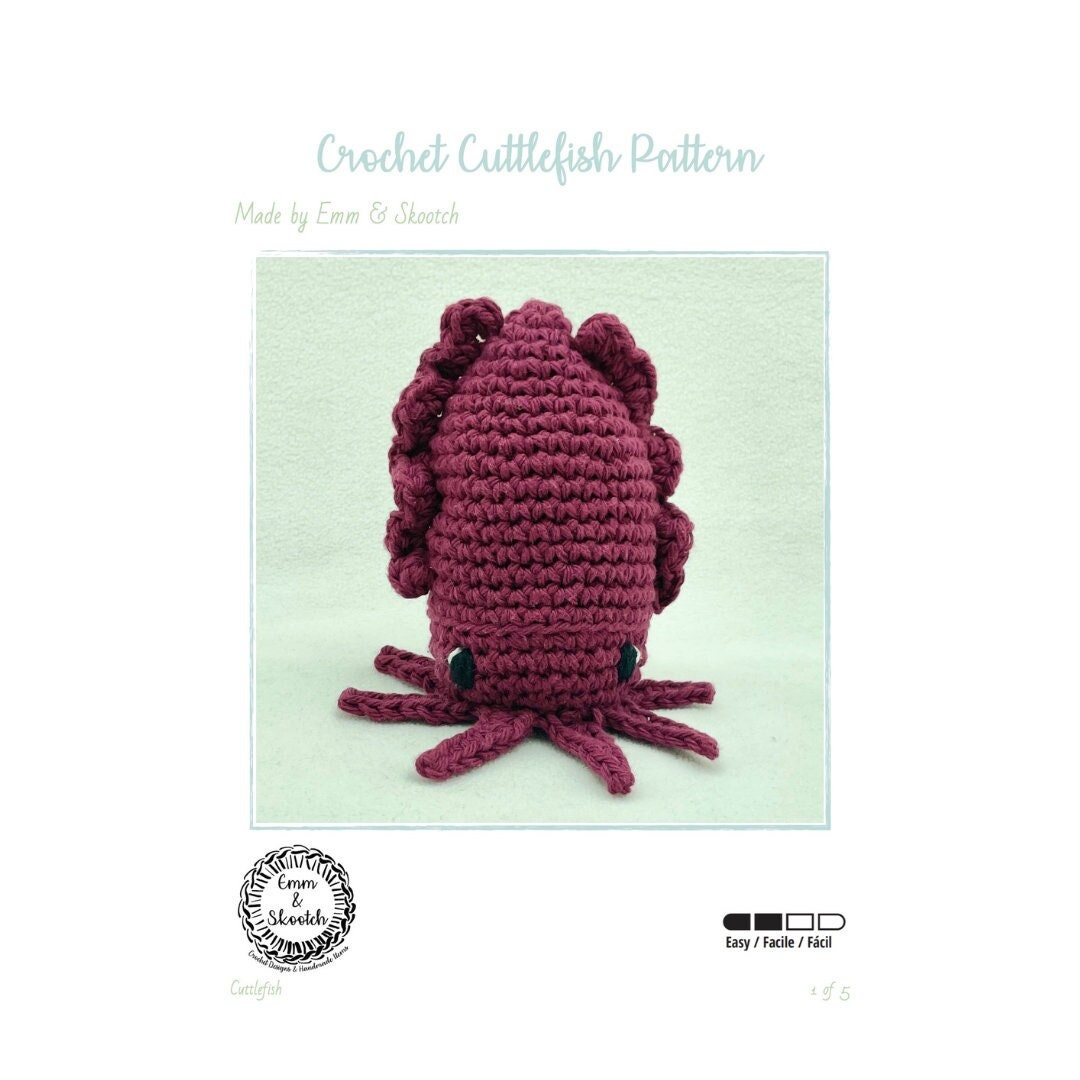Crochet Cuttlefish Pattern: Amigurumi Squid Plush (digital Download ...