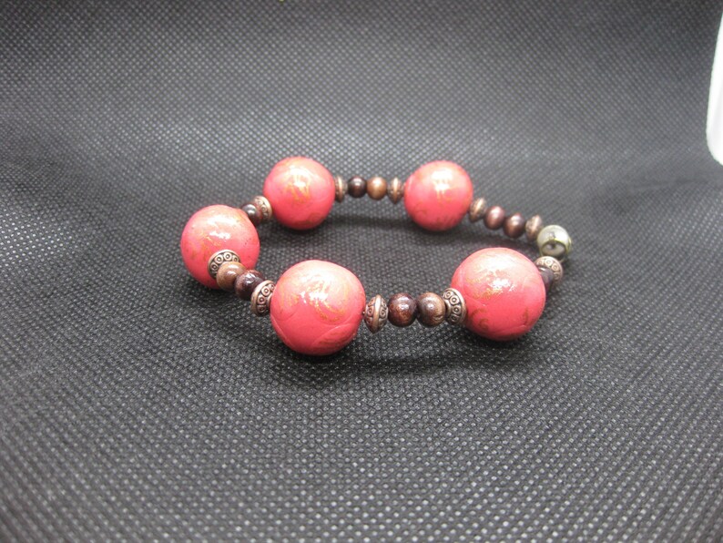 Polymer Clay BraceletCopper Accents