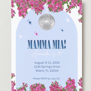 Mamma Mia Party Invitation