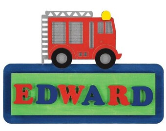 Fire Engine Personalised Door Plaque/Sign