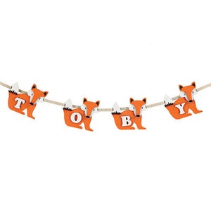 Fox Personalised Wooden Name Garland (Price per letter)