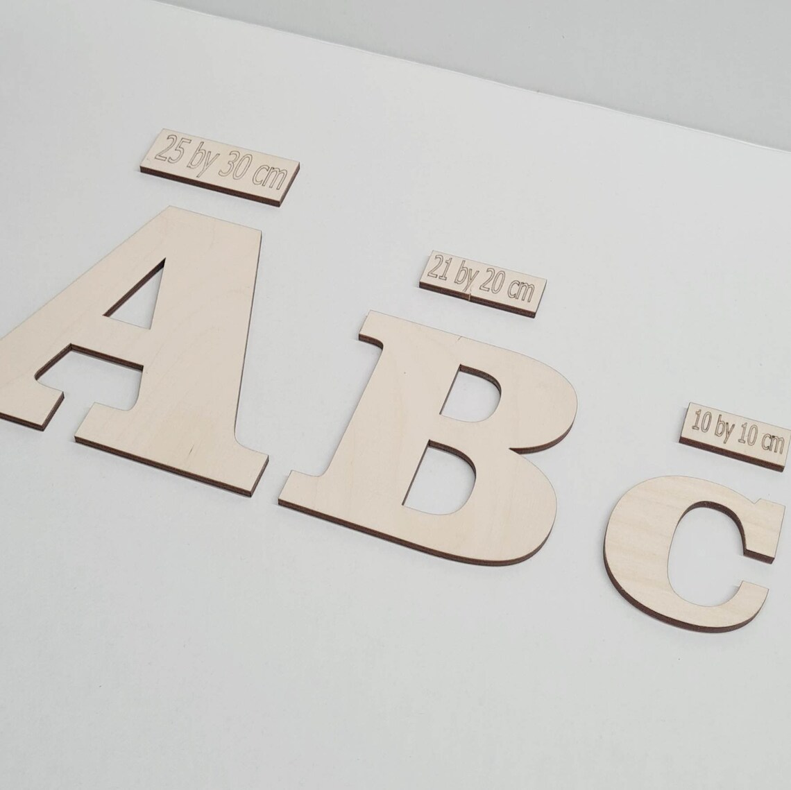 Natural Wooden Alphabet Letters A-Z Premium Quality Laser Cut 4mm ...