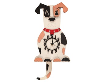 Patch Dog Wooden Pendulum Children's Clock