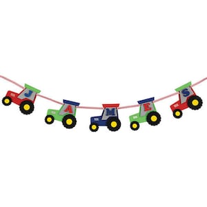 Tractor Personalised Wooden Garland / Bunting (Price per Letter)