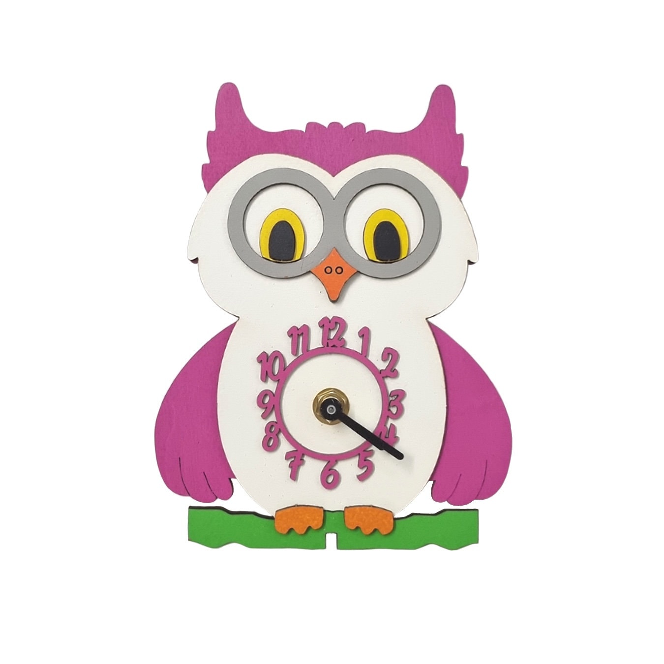 Pink Owl Mini Free Standing Clock