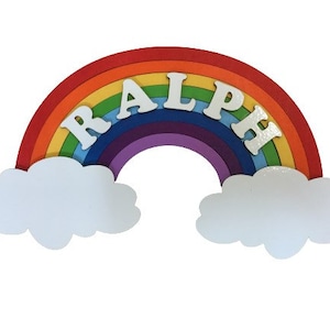 Wooden Personalised Rainbow Door or Wall sign