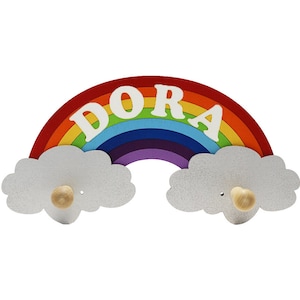 Personalised Wooden Rainbow Coat Hook