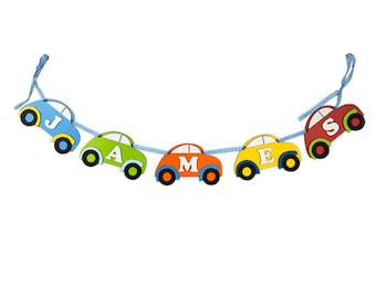 Car Personalised Wooden Name Garland  Multicoloured (Price per Letter)
