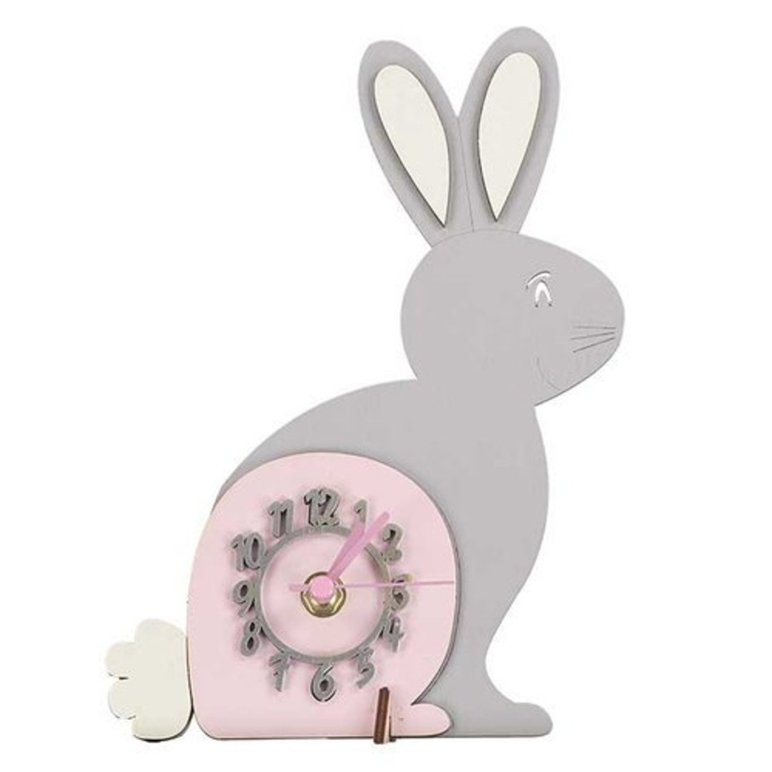 Rabbit Mini Free Standing Handmade Wooden Clock - Etsy