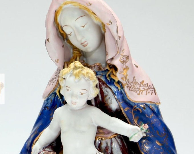 Madonna and Child Italian Religious Statue With Hand Painted Etsy