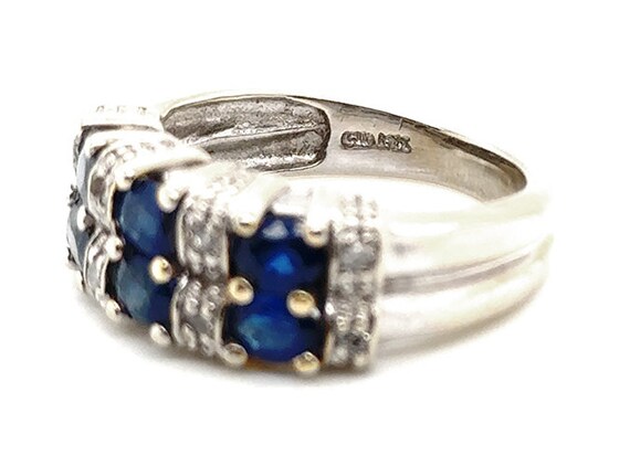 Retro Sapphire Diamond Cocktail Ring 2.66ct 14K A… - image 3