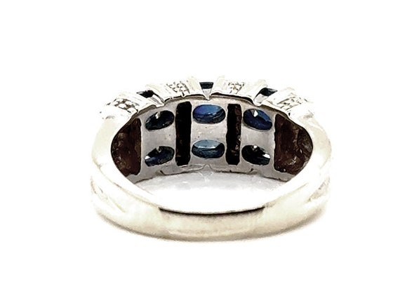 Retro Sapphire Diamond Cocktail Ring 2.66ct 14K A… - image 4