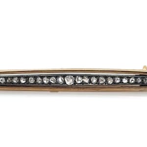 Early Victorian Diamond Pin .40ct Mined Rose Cut Original 1840s Antique Brooch