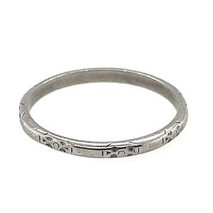 Art Deco Anniversary Band Original 1930&#39;s Platinum Antique Eternity Band