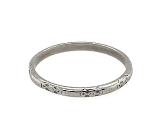 Art Deco Anniversary Band Original 1930's Platinum Antique Eternity Band