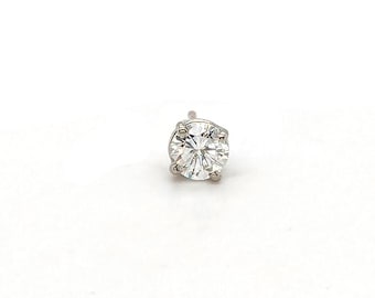 Diamond Single Stud Earring Mined .40ct F SI2 14K White Gold 4 Prong