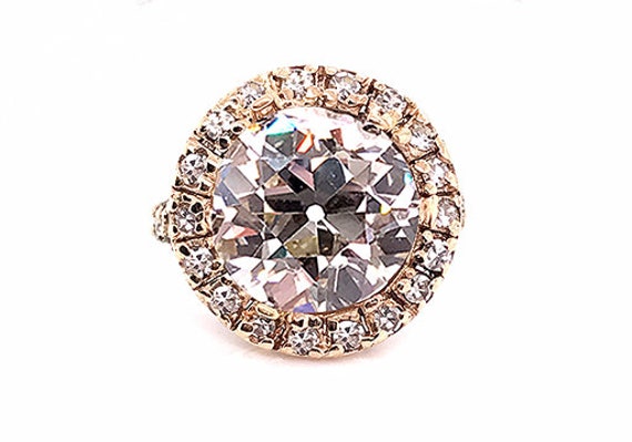 HUGE Vintage Diamond Semi Mount Ring .75ct 18K An… - image 1