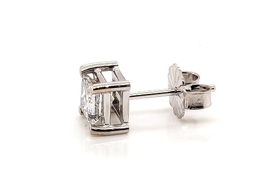 Diamond Single Stud Earring Princess Pushback Min… - image 5
