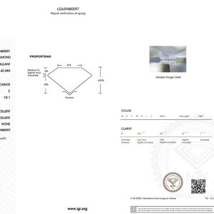 May include: A laboratory-grown diamond report from the International Gemological Institute (IGI) for a 2.00 carat oval brilliant diamond. The report details the diamond's measurements, colour grade, clarity grade, and additional grading information, including symmetry, polish, and fluorescence. The report number is LG639480097.