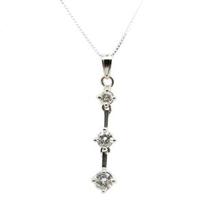 0.55 Ct.tw Round Diamond Three Stone Journey Pendant on 16