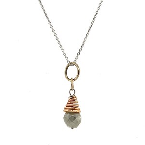 Diamond Pendant Necklace Natural Raw Mined 1ct 14K Two Tone 1 Carat  Lapaix