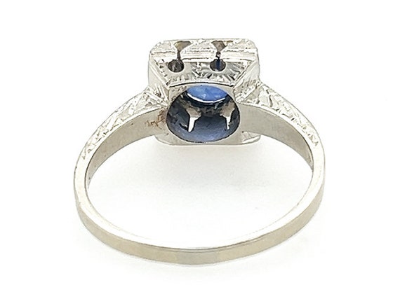 Art Deco Sapphire Engagement Ring .70ct 18K Solit… - image 6