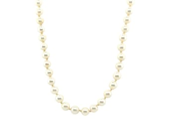 Pearl Necklace 5mm Gem Quality Pearl 14K 16 Inch Pink/White Strand of Pearls