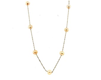 Pearl Necklace Strand of Pearls 6mm Pearls 14K Yellow Gold